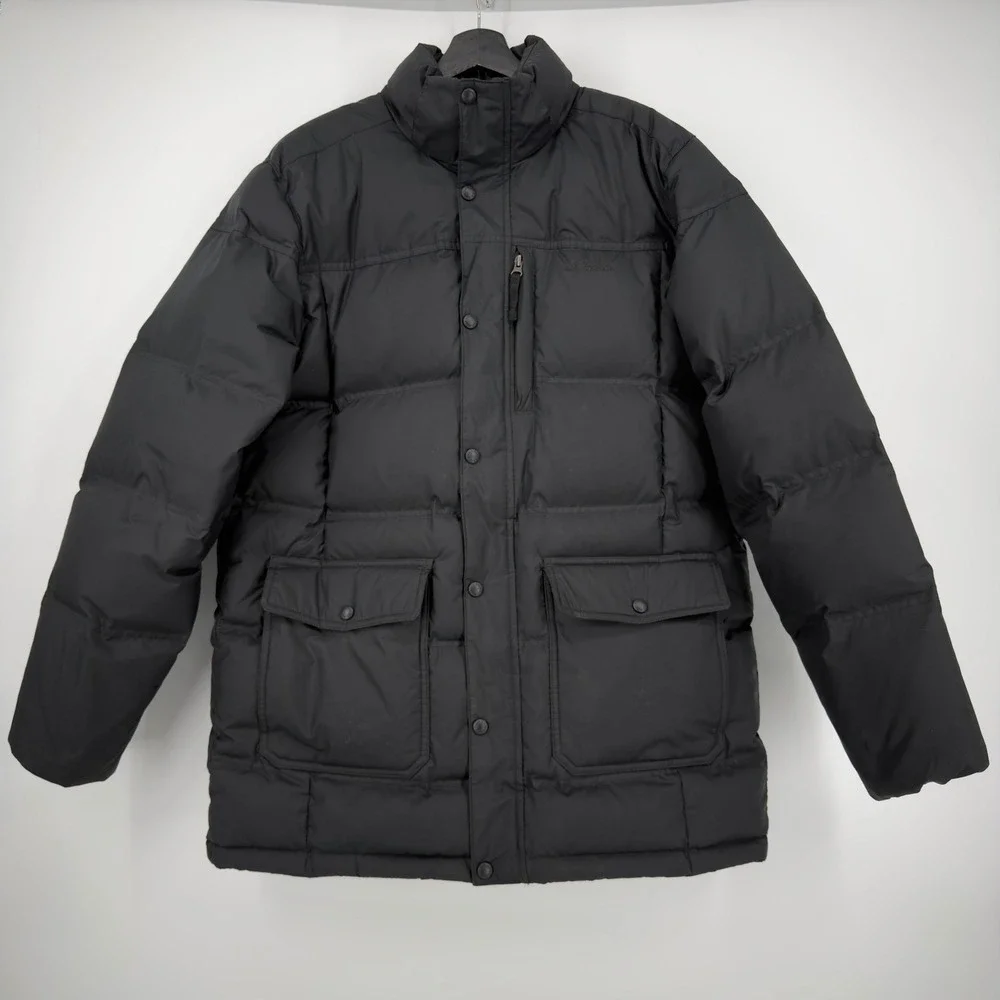 LL Bean Mens‎ Medium Black Downtek Pertex Insulated Puffer Coat Parka No Hood